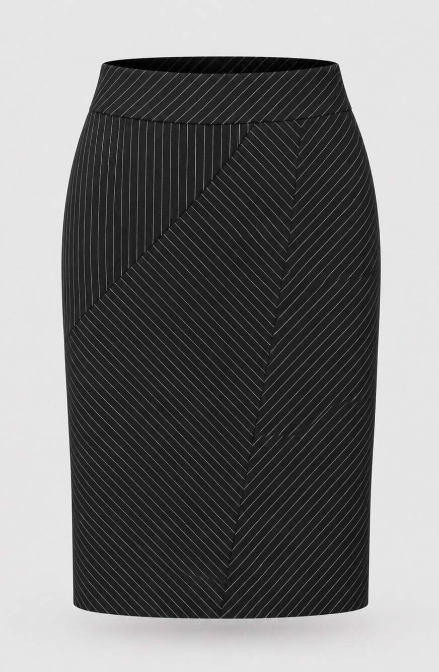 Doncaster Black Mixed Pinstripe Pencil Skirt – Size 6
